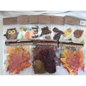 The Art of Autumn Gel Cling Sheets lot of 6 and Ashland Fall Leaves lot of 3